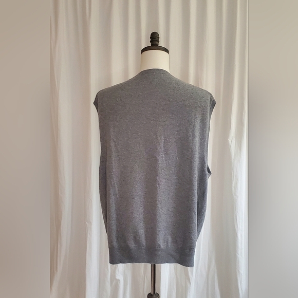 Kallspin Cashmere Wool Blend Sweater Vest Men's Size 2XL Medium Gray V-Neck. - Picture 3 of 9